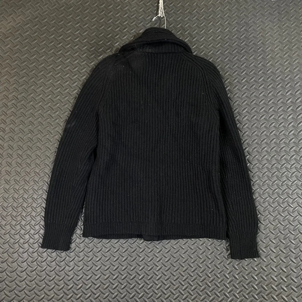 J. Crew Black 100% Lambswool Shaw Collar Button Up Cardigan Sweater Women‎ Large
